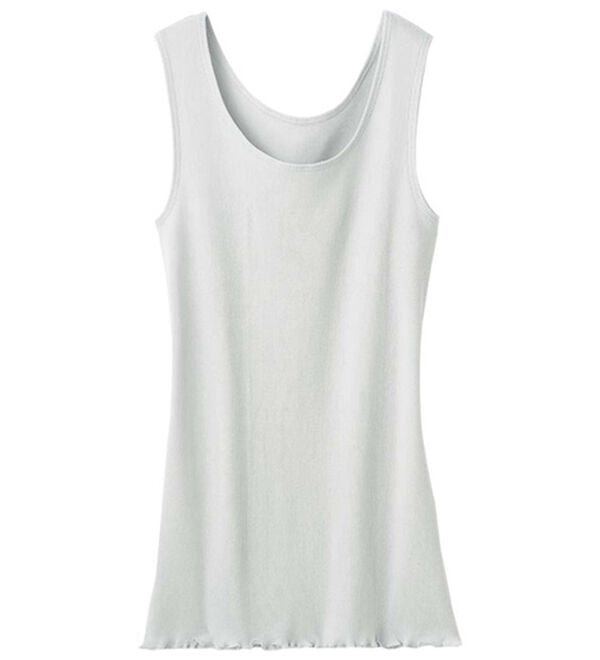 LAVIENNE（ラヴィエンヌ）の「綿１００％オーガニックコットンリブタンクトップ（肌着・インナーウェア）」｜ブルーグレー