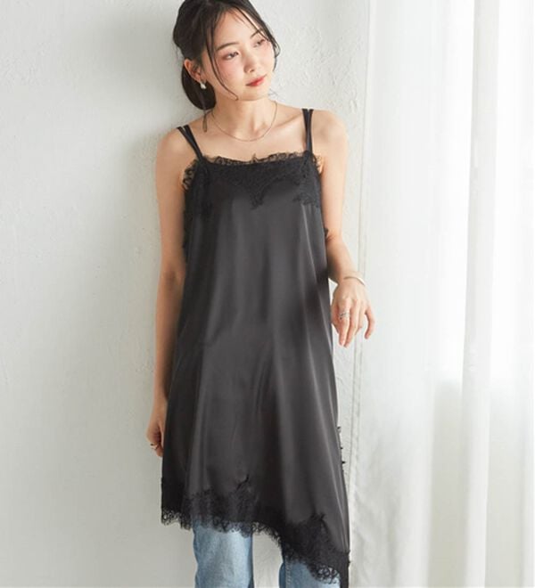 RANAN（ラナン）の「アシメレースサテンチュニック（チュニック）」｜詳細画像