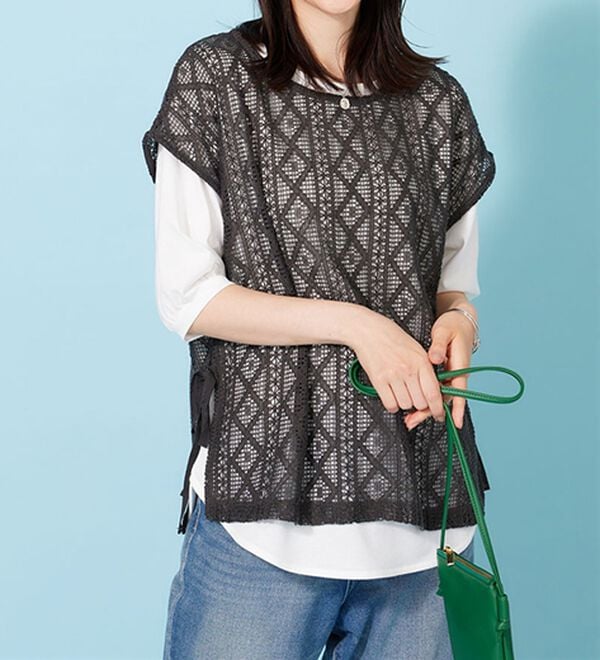 BELLUNA（ベルーナ）の「ラッセルレースサイドリボンアンサンブル（アンサンブル）」｜詳細画像