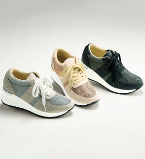 BELLUNA（ベルーナ）の「きらめきビジューの４Ｅ厚底スニーカー（スニーカー）」｜詳細画像