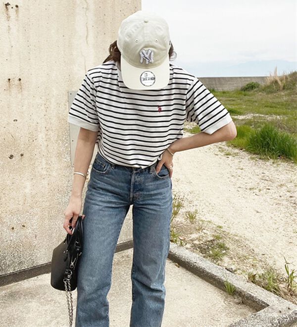 GeeRA（ジーラ）の「【ＵＳ．ＰＯＬＯ．ＡＳＳＮ】ライン配色Ｔシャツ（Tシャツ）」｜詳細画像