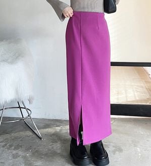 GeeRA（ジーラ）の「楽ちん！滑らか美ラインダンボールナロースカート（ロングスカート）」｜ピンク