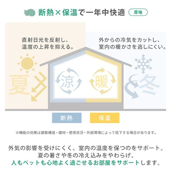 iellio（イエリオ）の「ひっかきに強いカーテンセット４枚組＜ペットのいるご家庭に・１００％遮光・断熱保温・防音・ＵＶカット・消臭・形状記憶＞（ドレープカーテン）」｜詳細画像