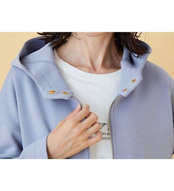 BELLUNA（ベルーナ）の「衿デザインロング丈パーカー（パーカー）」｜詳細画像