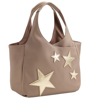 BELLUNA（ベルーナ）の「きらめく星モチーフ手提げバッグ（ハンドバッグ）」｜ベージュ