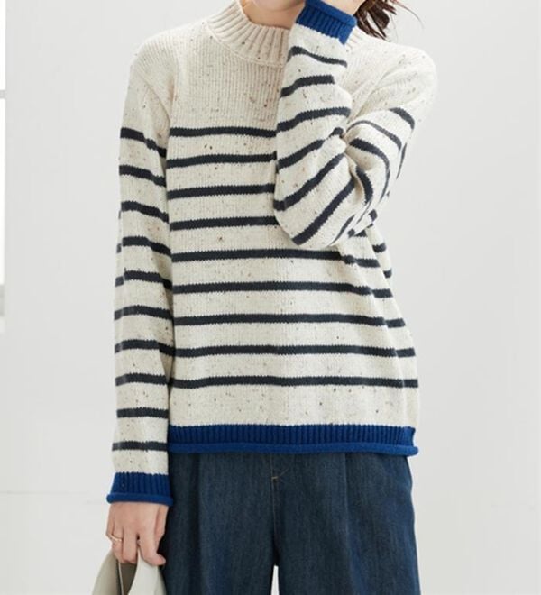 BELLUNA（ベルーナ）の「カラーネップ入り配色ボーダープルオーバー（カットソー）」｜詳細画像