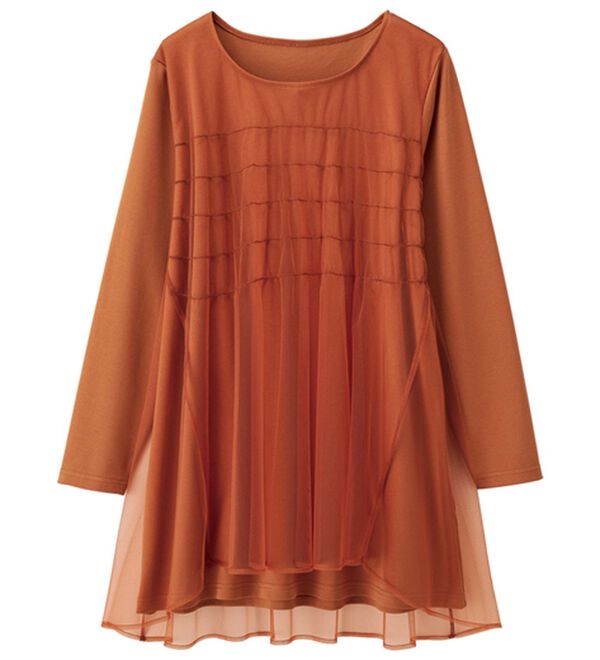 RANAN（ラナン）の「ふんわりあったか素材チュール重ねチュニック（チュニック）」｜詳細画像