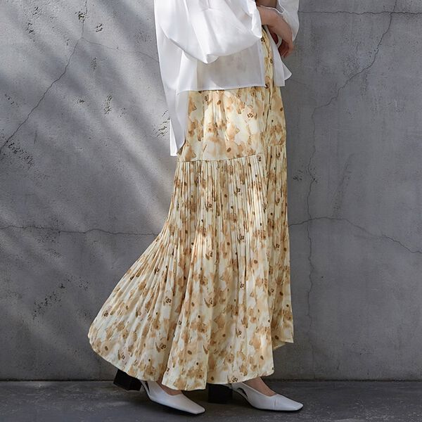 ぼかし花柄プリーツスカート - ベルーナ【公式】