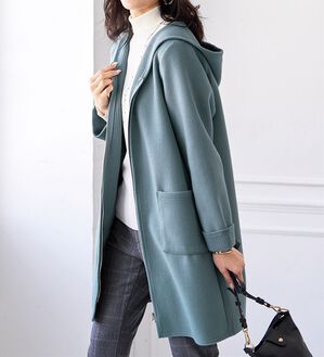 BELLUNA（ベルーナ）の「裏あぜ素材フードデザインコート（ロングコート）」｜詳細画像