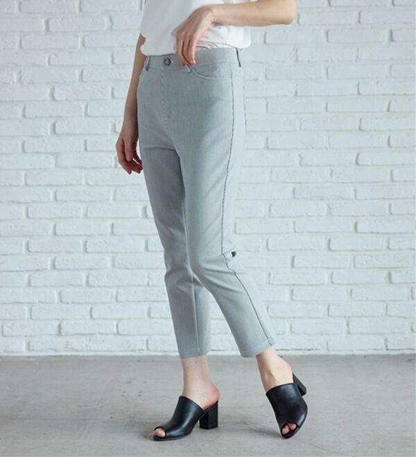 BELLUNA（ベルーナ）の「 【接触冷感】【選べる2丈】サラリ裏メッシュ美脚アンクルパンツ（フルレングスパンツ）」｜詳細画像