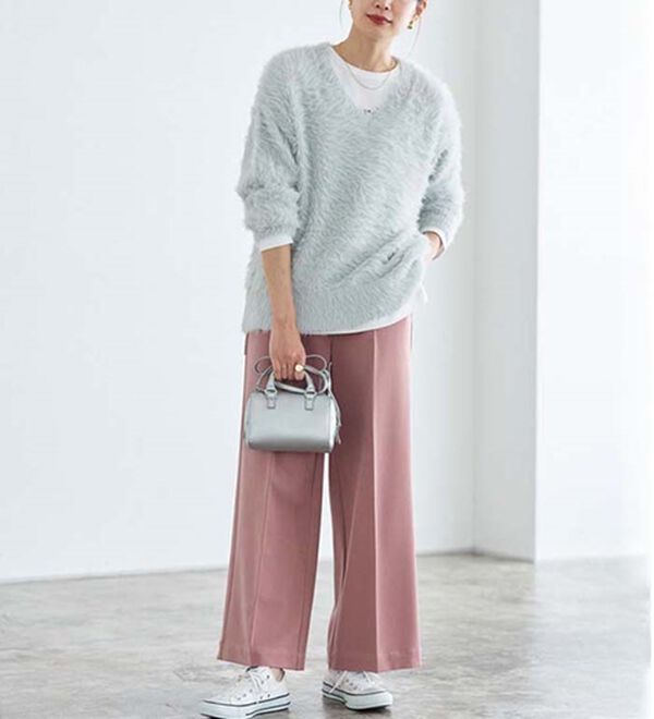 Pierrot（ピエロ）の「【選べる丈】楽ちんきれい高見えワイドパンツ（ワイドパンツ・ガウチョ）」｜詳細画像