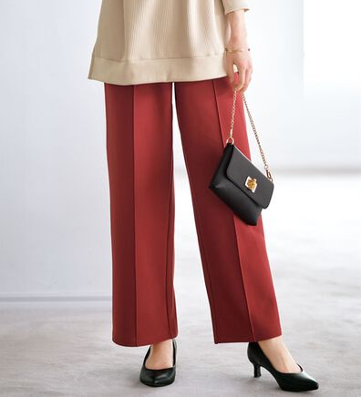 BELLUNA（ベルーナ）の「【快適Ｌａｂ．】裏起毛ジョーゼット素材ワイドパンツ（ワイドパンツ・ガウチョ）」