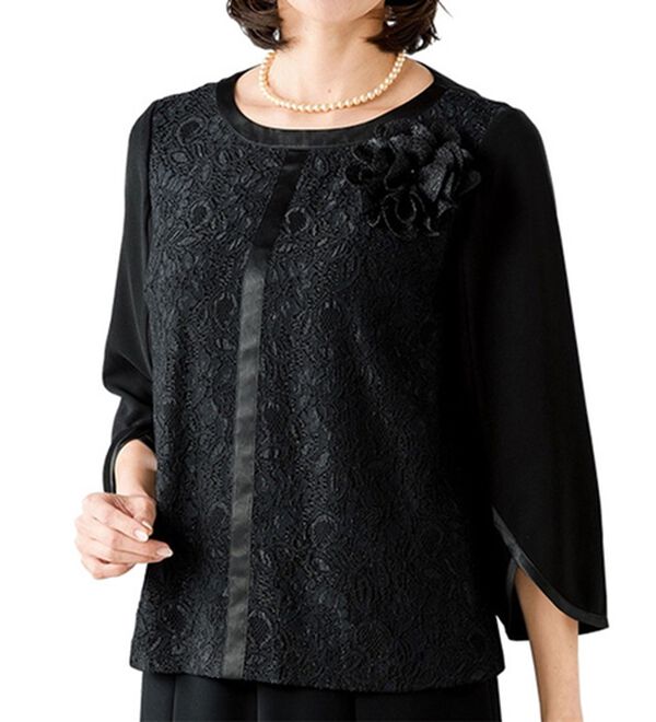 ルフラン（ルフラン）の「レース使いゆったりブラウス（ブラックフォーマル（喪服・礼服））」｜1