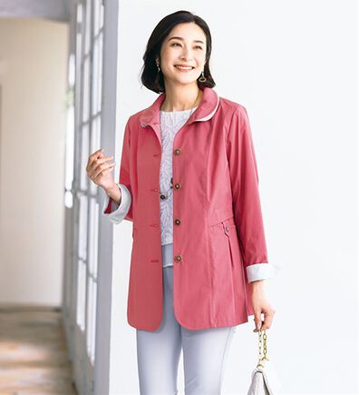 ルフラン（ルフラン）の「衿デザインスプリングコート（ハーフコート）」