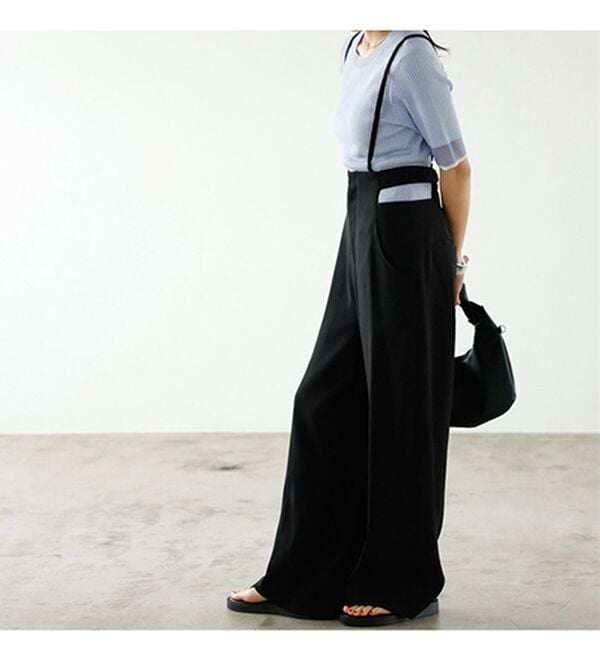 GeeRA（ジーラ）の「サイドカットアウトサス付ハイウエストパンツ（オールインワン）」｜詳細画像