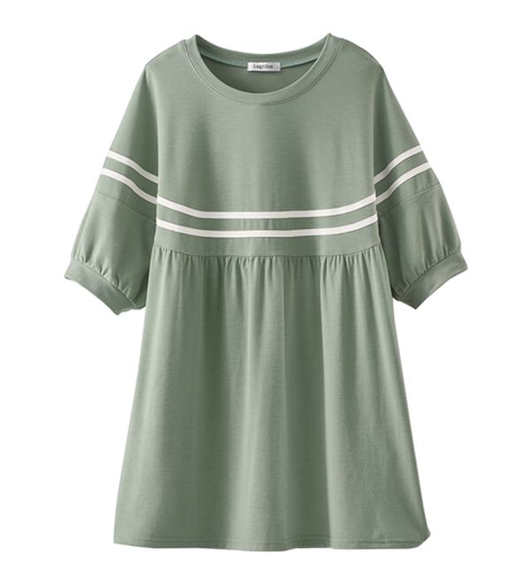 BELLUNA（ベルーナ）の「【Ｌａｇｒｉｌｕａ】配色ライン使いカットソーチュニック（チュニック）」｜詳細画像