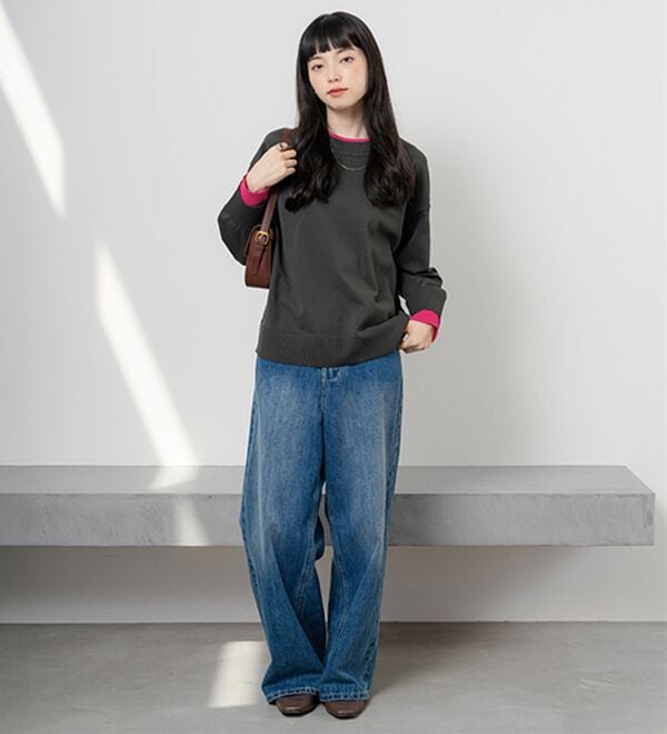 BELLUNA（ベルーナ）の「重ね着風配色スポンディッシュニット（ニット・セーター）」｜詳細画像
