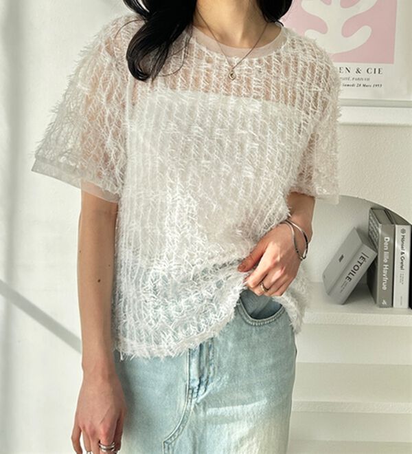 GeeRA（ジーラ）の「フェザーチュールＴシャツ（カットソー）」｜詳細画像
