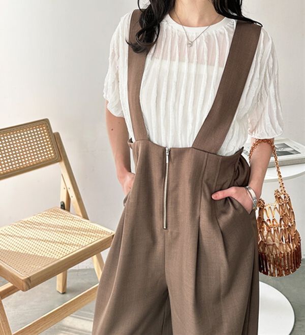 GeeRA（ジーラ）の「フロントジップハイウエストサロペット（オールインワン）」｜詳細画像