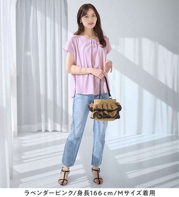 alotta（アロッタ）の「ひんやりタックデザインＴシャツ（カットソー）」｜詳細画像