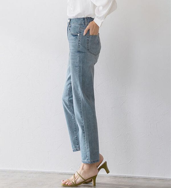 Pierrot（ピエロ）の「【選べる丈】ハイウエストストレートデニム（フルレングスパンツ）」｜詳細画像