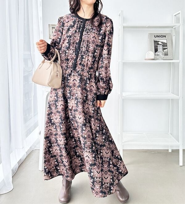 大人プリントロングワンピース - ベルーナ【公式】