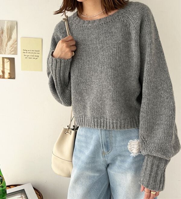 GeeRA（ジーラ）の「ボリュームスリーブショートニット（ニット・セーター）」｜詳細画像