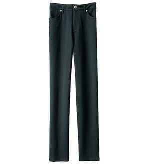 BELLUNA（ベルーナ）の「ヒンヤリ速乾！綿サテンストレッチカラーパンツ（フルレングスパンツ）」｜黒