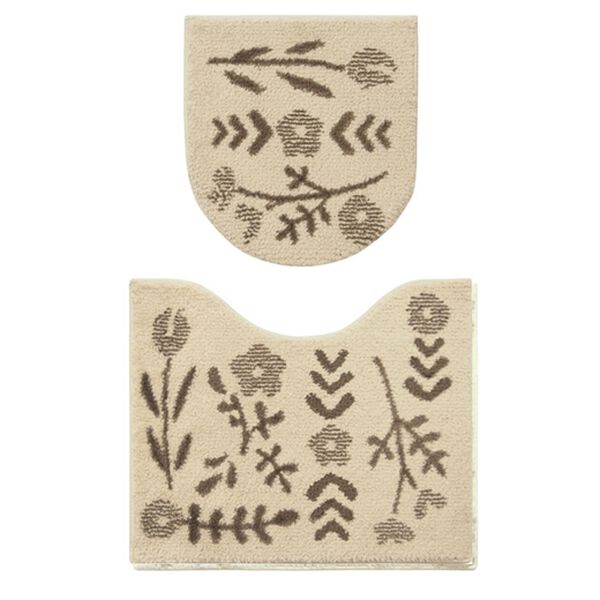 iellio（イエリオ）の「ＳＯＰＯトイレマット２点セット（トイレカバー）」｜ブラウンフラワー