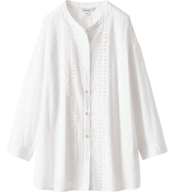 BELLUNA（ベルーナ）の「レース切替デザインシャツブラウス（ブラウス）」｜詳細画像