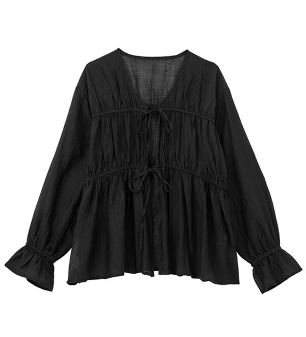 RANAN（ラナン）の「リボンドロストブラウス（ブラウス）」｜詳細画像