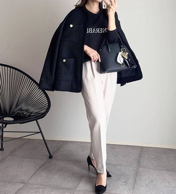 BELLUNA（ベルーナ）の「サイドラインテーパードパンツ（フルレングスパンツ）」｜詳細画像