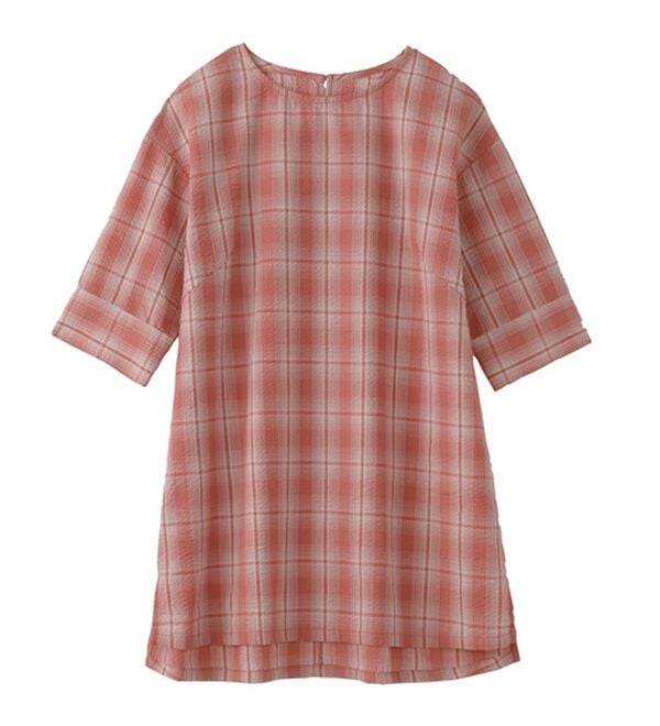 BELLUNA（ベルーナ）の「サッカー素材チェック柄チュニック（チュニック）」｜詳細画像