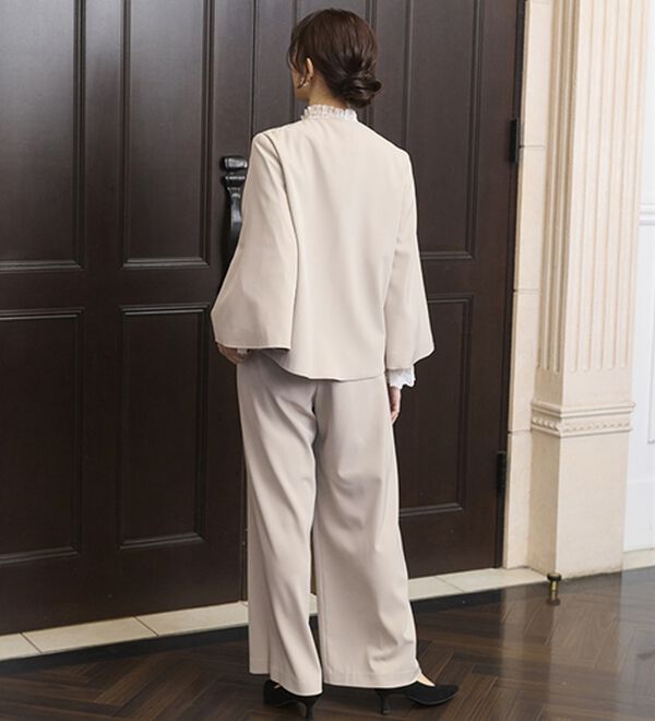 RANAN（ラナン）の「【２点セット】防しわ！洗える！ケープライクジャケットセットアップ（パンツスーツ）」｜詳細画像