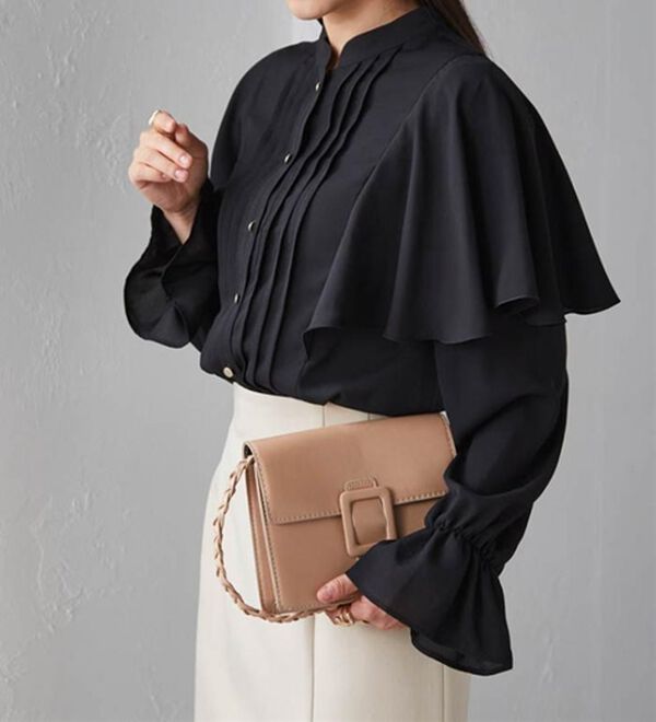 RANAN（ラナン）の「ピンタックフレアー長袖ブラウス（ブラウス）」｜詳細画像