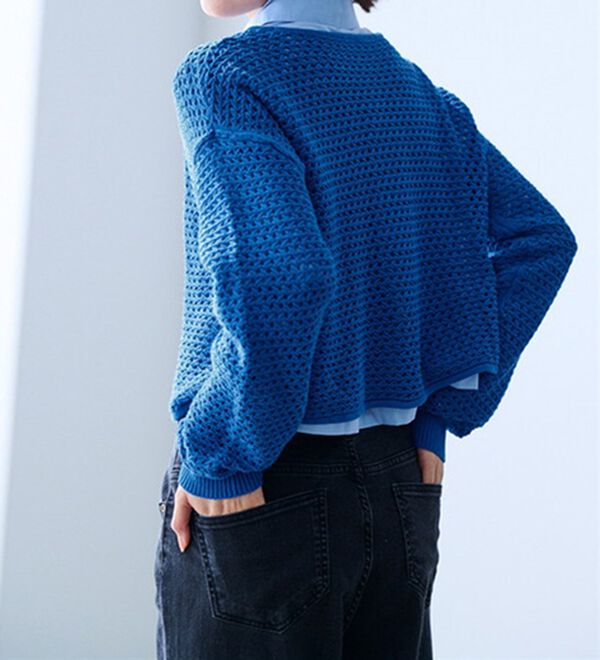 RANAN（ラナン）の「綿１００％メッシュ編ニットプルオーバー（ニット・セーター）」｜詳細画像