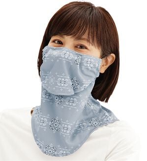 「水が飲めるＵＶフェイスクーラー（その他ファッション小物）」｜ブルーグレー