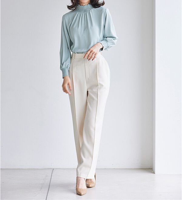 RANAN（ラナン）の「スカラップリブニット使いブラウス（ブラウス）」｜詳細画像