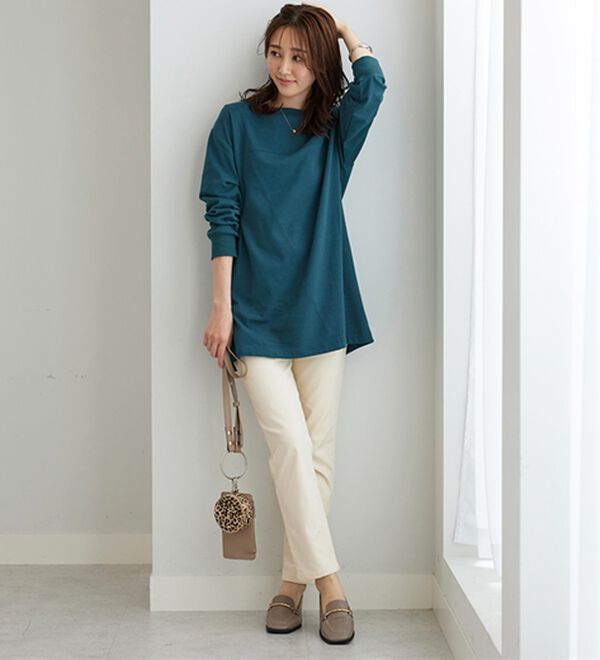 BELLUNA（ベルーナ）の「【快適Ｌａｂ．】ふんわりピーチ起毛切替チュニック（チュニック）」｜詳細画像