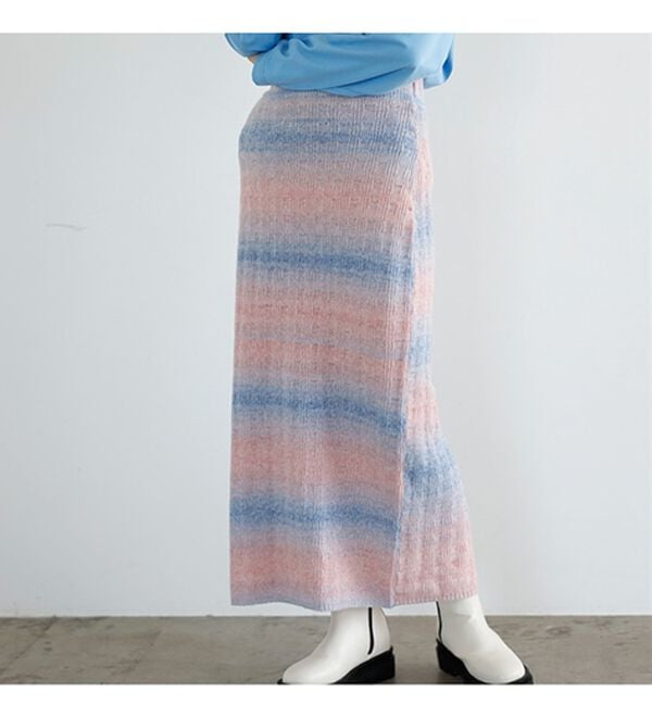 GeeRA（ジーラ）の「グラデーションニットスカート（ロングスカート）」｜詳細画像