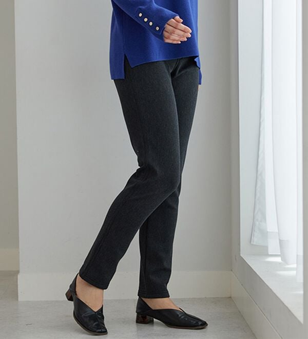 BELLUNA（ベルーナ）の「裏ベロアストレッチ素材レギンスパンツ【Prima fit pants】（スパッツ・レギンス）」｜杢チャコール