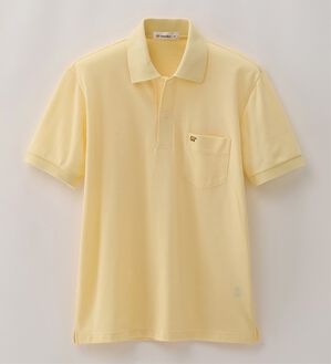 「＜ゴールデンベア＞上質国産ポロシャツ　選べる袖丈（半袖・７分袖）（メンズシャツ）」｜クリーム(半袖)