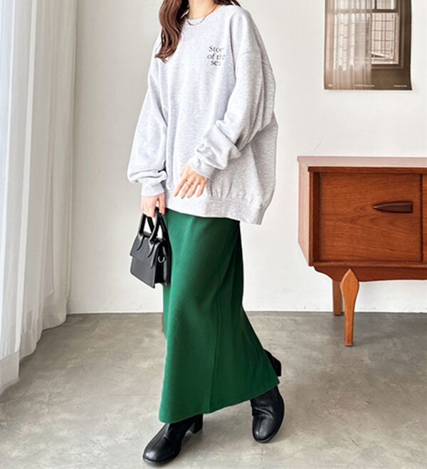 GeeRA（ジーラ）の「【着回し力◎】楽ちんすっきり見え！リブロングスカート（ロングスカート）」｜詳細画像