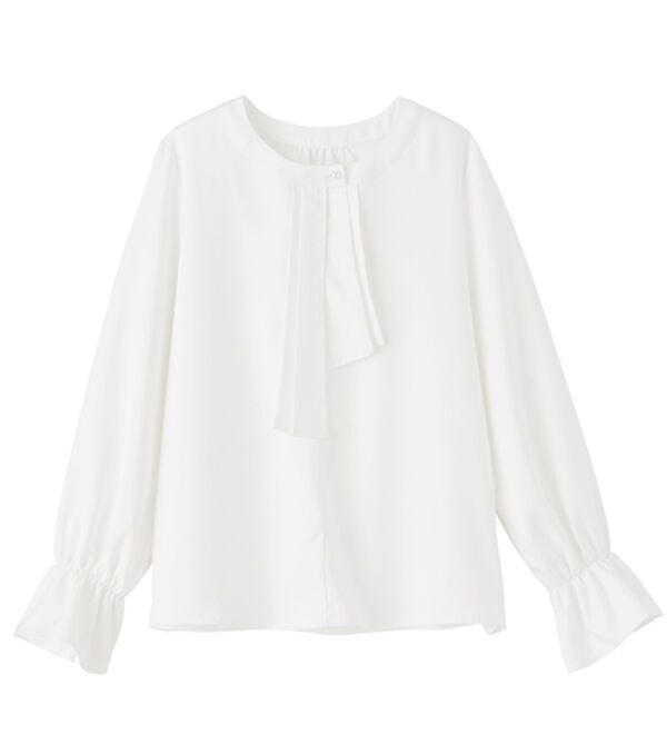 RANAN（ラナン）の「パール付きボウタイブラウス（ブラウス）」｜詳細画像