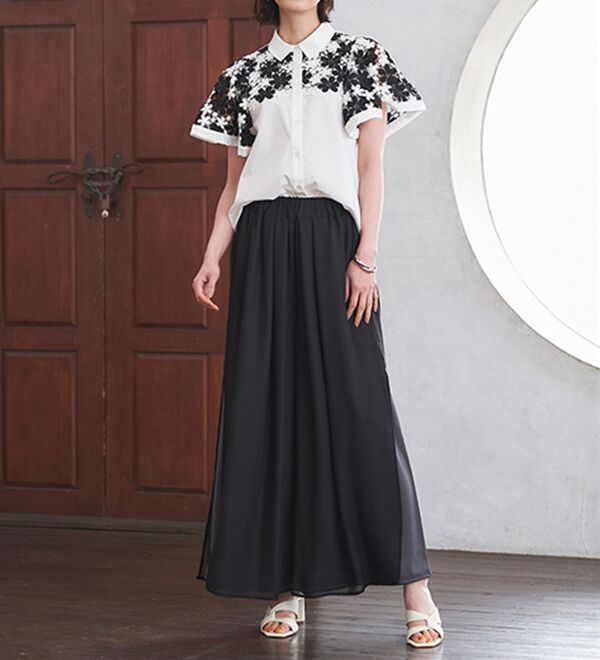 RANAN（ラナン）の「ひんやり！サイドスリットシフォンパンツ（フルレングスパンツ）」｜詳細画像