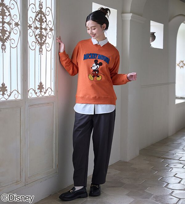 BELLUNA（ベルーナ）の「＜Ｄｉｓｎｅｙ＞【ミッキー】さがら刺しゅう裏毛トレーナー（カットソー）」｜詳細画像