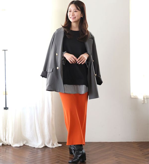 A HAPPY MARILYN（アハッピーマリリン）の「【Ｌ～６Ｌ】華奢魅せ&times;お洒落さっと着てパッと可愛い１枚で完成ドッキングトップス（カットソー）」｜詳細画像