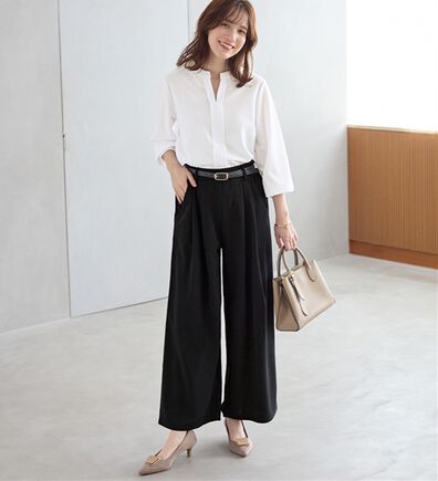 Viola e Viola（ヴィオラ エ ヴィオラ）の「【２点セット】入卒も！お仕事も！楽ちんスキッパーブラウス（ブラウススーツ）」