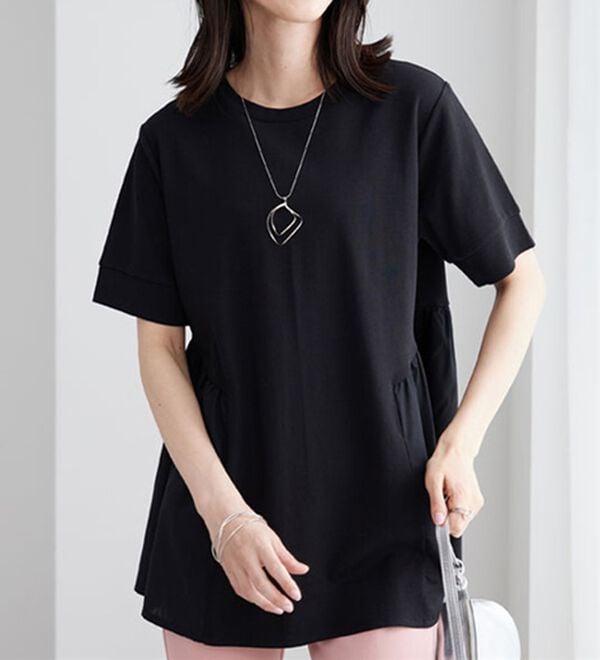 BELLUNA（ベルーナ）の「ギャザー切替デザイン細見えチュニック（チュニック）」｜詳細画像