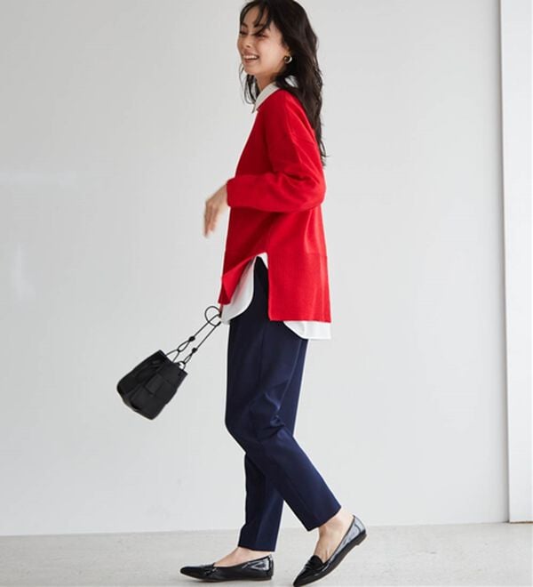 RANAN（ラナン）の「【選べる股下】美脚シルエットタックパンツ（股下６１・６５ｃｍ）（フルレングスパンツ）」｜詳細画像